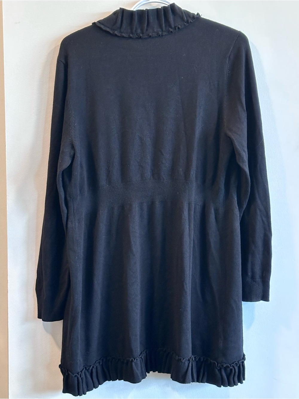 Style & Co. Black Ruffle-Trim Open-Front Cardigan - Picture 3 of 7